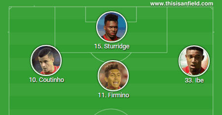 4-2-3-1 Ibe Firmino Coutinho Sturridge