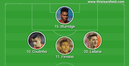 4-2-3-1 Lallana Firmino Coutinho Sturridge