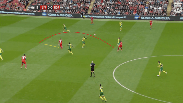 7 mins, Sturridge vs. Norwich - Ball over for Coutinho