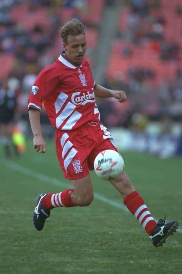 JOHANNESBURG, REPUBLIC OF SOUTH AFRICA - Sunday, May 29, 1994: Liverpool's Rob Jones during the United Bank Soccer Festival friendly match against the Iwisa Kaizer Chiefs at Ellis Park Stadium. (Pic by David Rawcliffe/Propaganda)