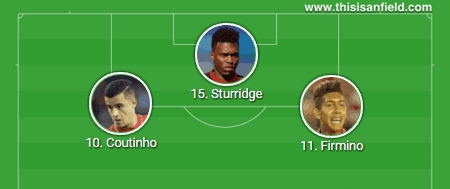 Coutinho Firmino Sturridge 4-3-3