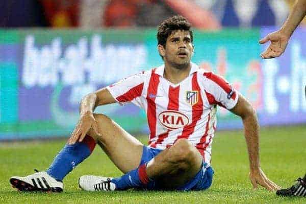 30.09.2010, Vicente Calderon Stadion, Madrid, UEFA EL, Atletico de Madrid vs Bayer 04 Leverkusen, im Bild Atletico de Madrid's Diego Costa dejected during Europa League match. EXPA Pictures © 2010, PhotoCredit: EXPA/ Alterphotos/ Alvaro Hernandez +++++ ATTENTION - OUT OF SPAIN / ESP +++++