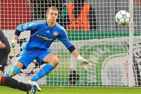 19.10.2011, BayArena, Leverkusen, GER, UEFA CL, Gruppe E, Bayer Leverkusen (GER) vs Valencia CF (ESP), im Bild.Bernd Leno (Torwart Leverkusen/Leihe aus Stuttgart)..// during the UEFA CL, group E, Bayer 04 Leverkusen (GER) vs Valencia CF (ESP) on 2011/10/19, at BayArena, Leverkusen, Germany. EXPA Pictures © 2011, PhotoCredit: EXPA/ nph/  Mueller       ****** out of GER / CRO  / BEL ******