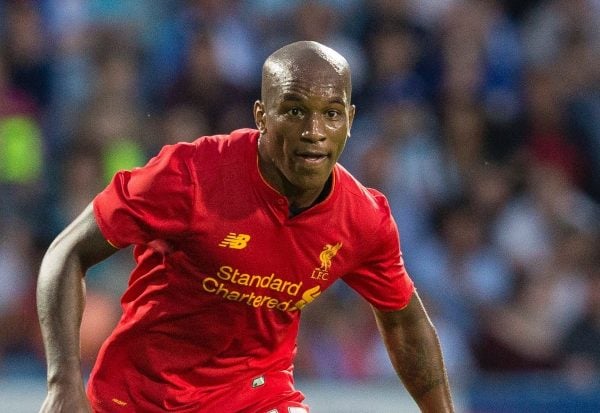 HUDDERSFIELD, ENGLAND - Wednesday, July 20, 2016: Liverpool's Andre Wisdom in action against Huddersfield Town during pre-season friendly match at the John Smithís Stadium. (Pic by Paul Greenwood/Propaganda)