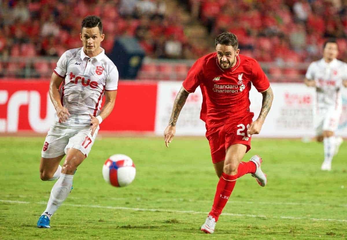 BANGKOK, THAILAND - Tuesday, July 14, 2015: Liverpool's Danny Ings in action against True Thai Premier League All Stars during the True Super Trophy match at the Rajamangala National Stadium on day two of the club's preseason tour. (Pic by David Rawcliffe/Propaganda)