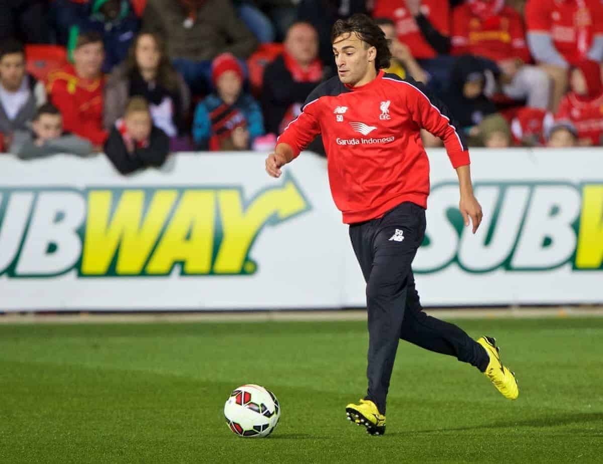 ADELAIDE, AUSTRALIA - Sunday, July 19, 2015: Liverpool's Lazar Markovic during a training session at Coopers Stadium ahead of a preseason friendly match against Adelaide United on day seven of the club's preseason tour. (Pic by David Rawcliffe/Propaganda)