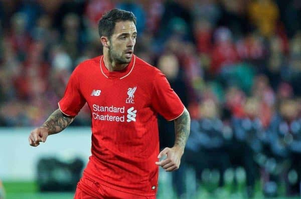 ADELAIDE, AUSTRALIA - Monday, July 20, 2015: Liverpool's Danny Ings in action against Adelaide United during a preseason friendly match at the Adelaide Oval on day eight of the club's preseason tour. (Pic by David Rawcliffe/Propaganda)