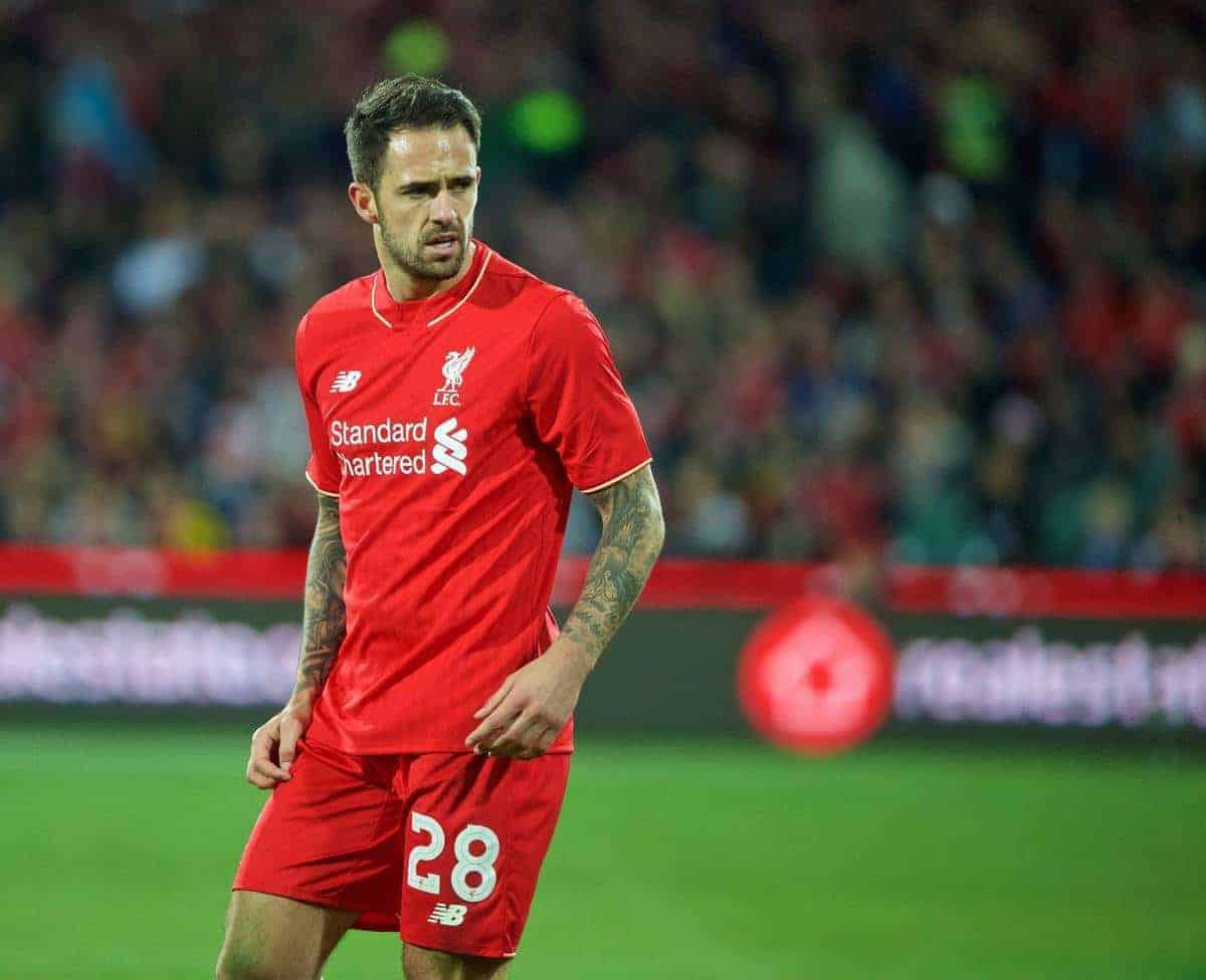 ADELAIDE, AUSTRALIA - Monday, July 20, 2015: Liverpool's Danny Ings in action against Adelaide United during a preseason friendly match at the Adelaide Oval on day eight of the club's preseason tour. (Pic by David Rawcliffe/Propaganda)
