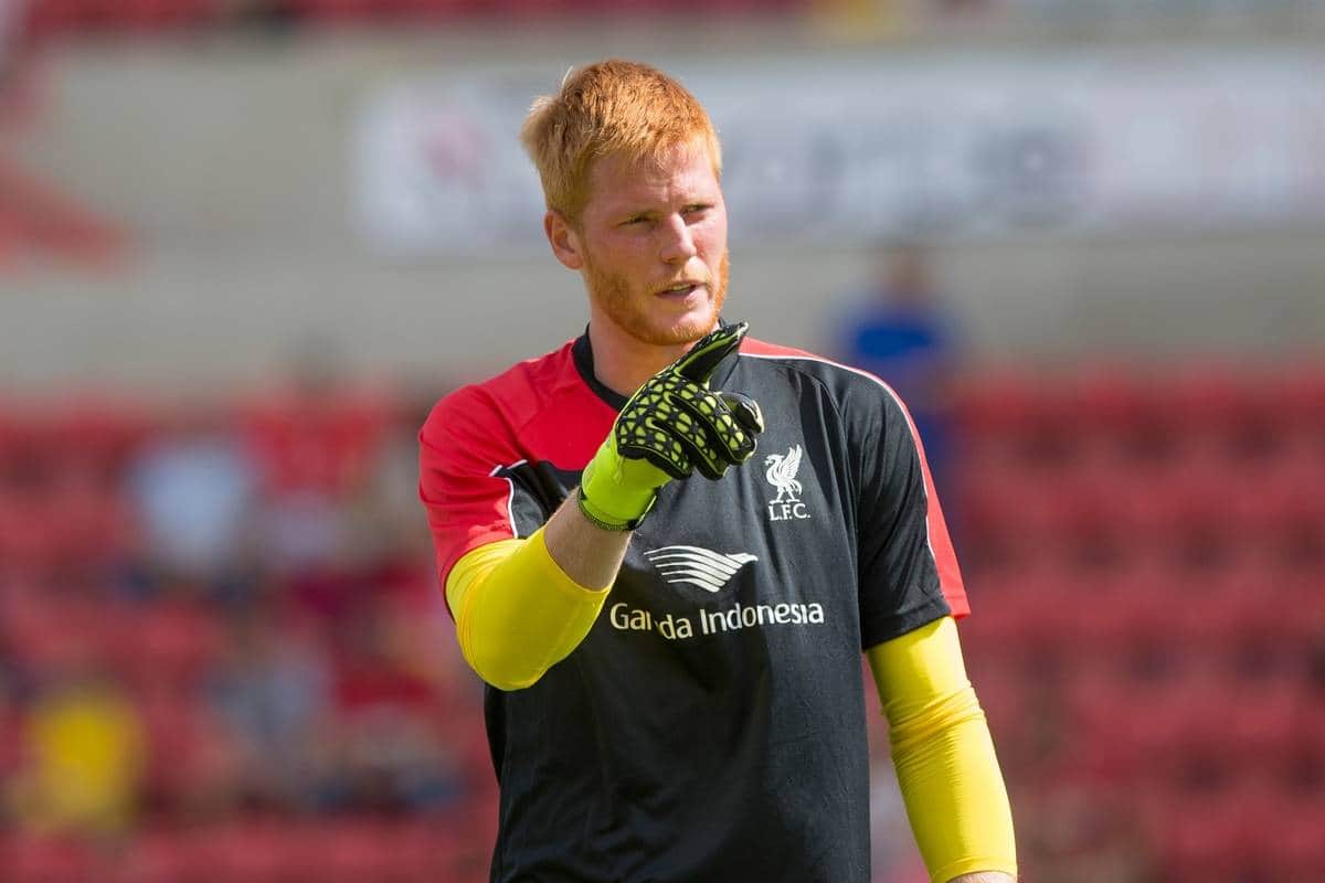 SWINDON, ENGLAND - Sunday, August 2, 2015: Liverpool's goalkeeper Adam Bogdan warms up ahead of a friendly match against Swindon Town at the County Ground. (Pic by Mark Hawkins/Propaganda)