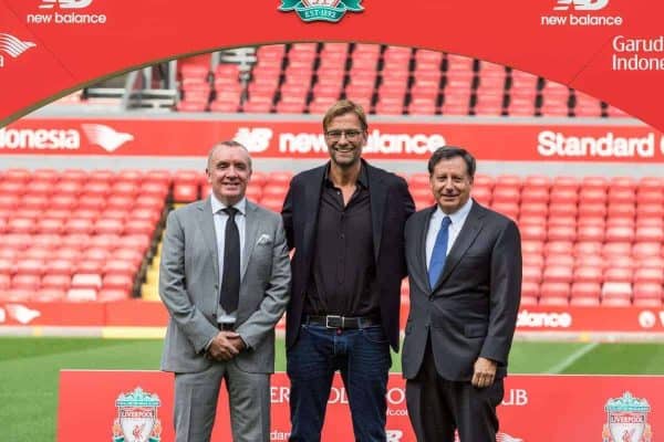 LIVERPOOL, ENGLAND - Friday, October 9, 2015: Liverpool announce German Jürgen Klopp as new manager during a press conference at Anfield. (Pic by David Rawcliffe/Propaganda)