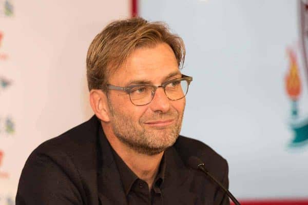 LIVERPOOL, ENGLAND - Friday, October 9, 2015: Liverpool announce German Jürgen Klopp as new manager during a press conference at Anfield. (Pic by David Rawcliffe/Propaganda)