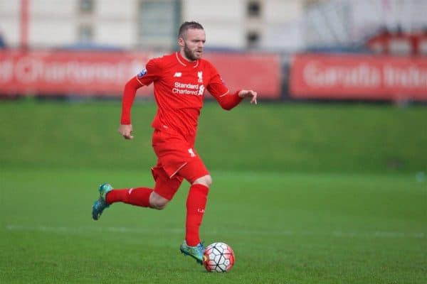 KIRKBY, ENGLAND - Tuesday, January 5, 2016: Liverpool's Ryan McLaughlin during the Under-21 Friendly match against Morecambe at the Kirkby Academy. (Pic by David Rawcliffe/Propaganda)