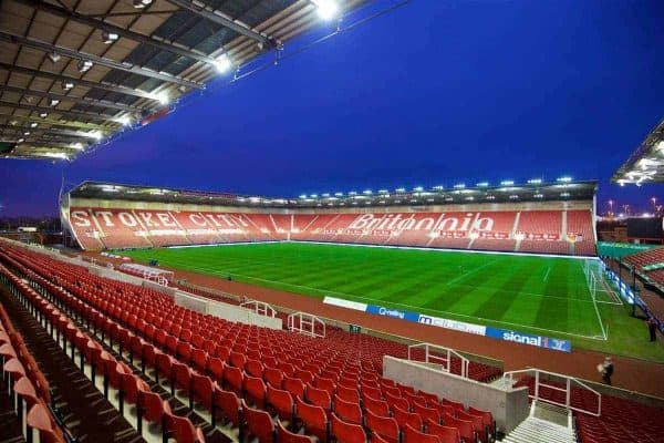 STOKE-ON-TRENT, ENGLAND - Tuesday, January 5, 2016: A general view of Stoke City's Britannia Stadium before the Football League Cup Semi-Final 1st Leg match against Liverpool. (Pic by David Rawcliffe/Propaganda)
