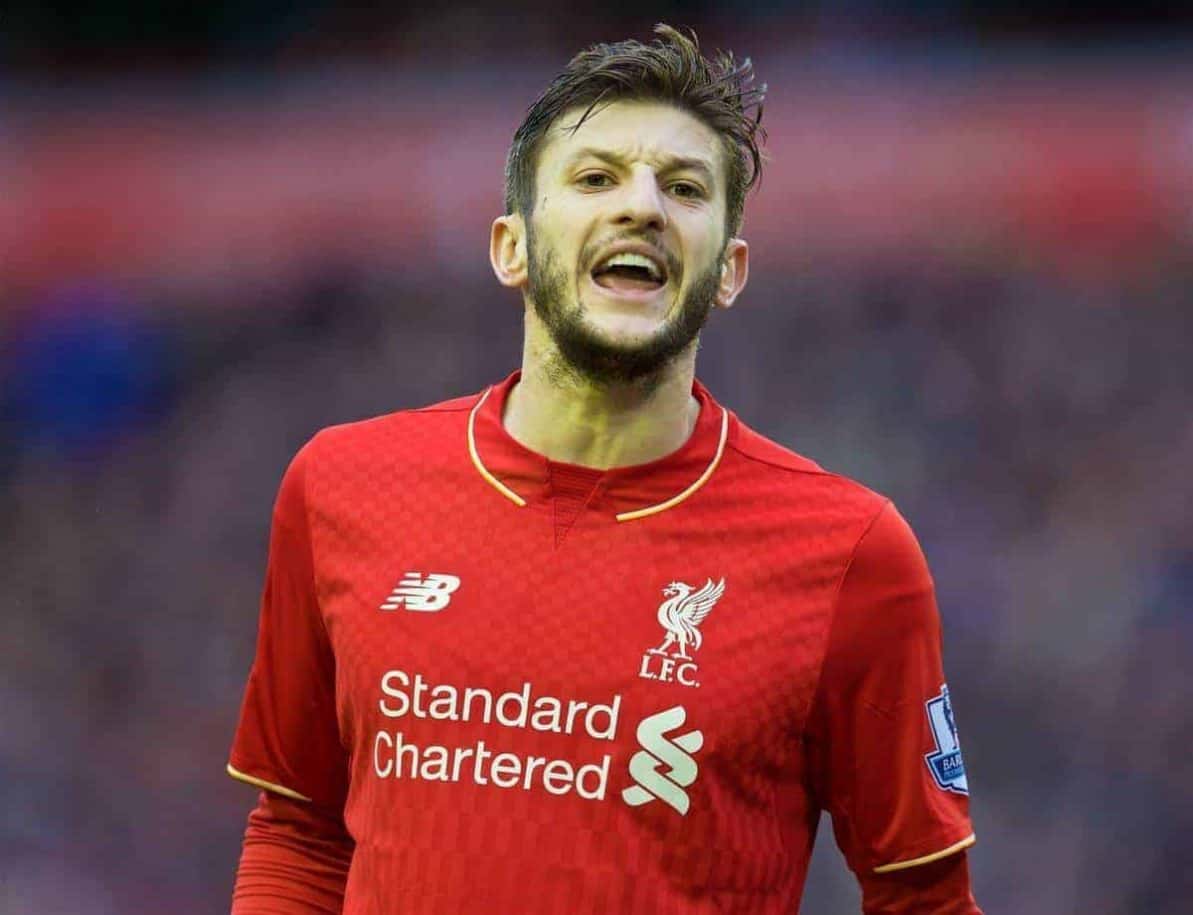 LIVERPOOL, ENGLAND - Saturday, February 6, 2016: Liverpool's Adam Lallana in action against Sunderland during the Premier League match at Anfield. (Pic by David Rawcliffe/Propaganda)