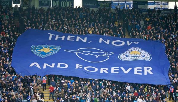 LEICESTER, ENGLAND - Saturday, February 27, 2016: Leicester City supporters' banner against Norwich City during the Premier League match at Filbert Way. (Pic by David Rawcliffe/Propaganda)