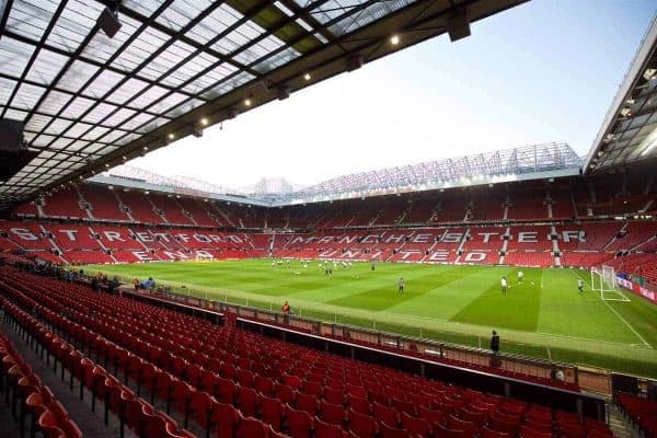 MANCHESTER, ENGLAND - Wednesday, March 16, 2016: Liverpool players during a training session at Old Trafford ahead of the UEFA Europa League Round of 16 2nd Leg match against Manchester United. (Pic by David Rawcliffe/Propaganda)