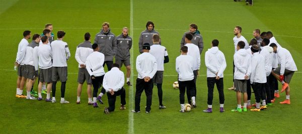 MANCHESTER, ENGLAND - Wednesday, March 16, 2016: Liverpool's manager Jürgen Klopp before a training session at Old Trafford ahead of the UEFA Europa League Round of 16 2nd Leg match against Manchester United. (Pic by David Rawcliffe/Propaganda)