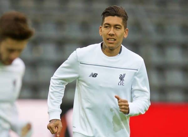 DORTMUND, GERMANY - Wednesday, April 6, 2016: Liverpool's Roberto Firmino during a training session at Westfalenstadion ahead of the UEFA Europa League Quarter-Final 1st Leg match against Borussia Dortmund. (Pic by David Rawcliffe/Propaganda)