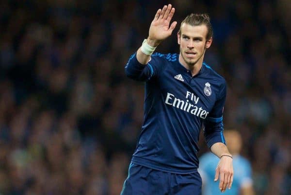 MANCHESTER, ENGLAND - Tuesday, April 26, 2016: Real Madrid's Gareth Bale looks dejected after missing a chance against Manchester City during the UEFA Champions League Semi-Final 1st Leg match at the City of Manchester Stadium. (Pic by David Rawcliffe/Propaganda)