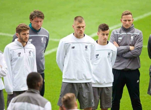 VILLRREAL, SPAIN - Wednesday, April 27, 2016: Liverpool's Martin Skrtel during a training session ahead of the UEFA Europa League Semi-Final 1st Leg match against Villarreal CF at Estadio El Madrigal. (Pic by David Rawcliffe/Propaganda)