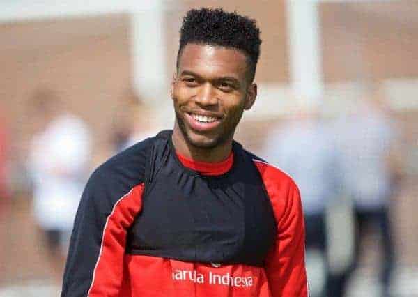 LIVERPOOL, ENGLAND - Friday, May 13, 2016: Liverpool's Daniel Sturridge during a training session at Melwood Training Ground ahead of the UEFA Europa League Final against Seville FC. (Pic by David Rawcliffe/Propaganda)