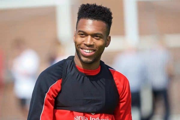 LIVERPOOL, ENGLAND - Friday, May 13, 2016: Liverpool's Daniel Sturridge during a training session at Melwood Training Ground ahead of the UEFA Europa League Final against Seville FC. (Pic by David Rawcliffe/Propaganda)