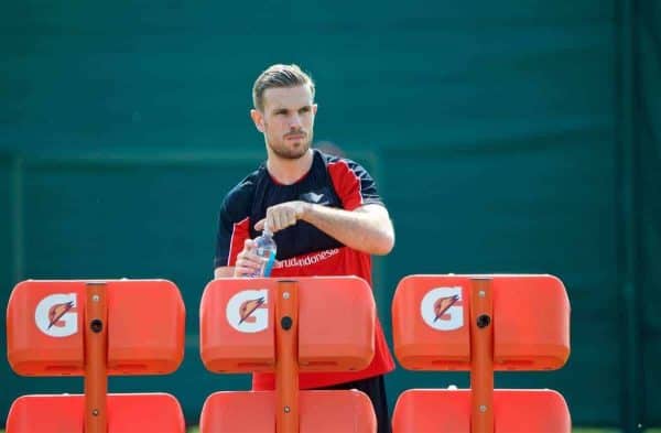 LIVERPOOL, ENGLAND - Friday, May 13, 2016: Liverpool's captain Jordan Henderson during a training session at Melwood Training Ground ahead of the UEFA Europa League Final against Seville FC. (Pic by David Rawcliffe/Propaganda)