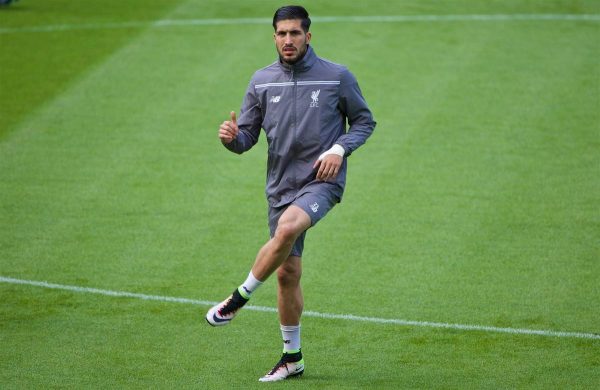 BASEL, SWITZERLAND - Tuesday, May 17, 2016: Liverpool's Emre Can during a training session ahead of the UEFA Europa League Final against Sevilla FC at St-Jakobs Park. (Pic by David Rawcliffe/Propaganda)