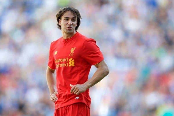 WIGAN, ENGLAND - Sunday, July 17, 2016: Liverpool's Lazar Markovic in action against Wigan Athletic during a pre-season friendly match at the DW Stadium. (Pic by David Rawcliffe/Propaganda)