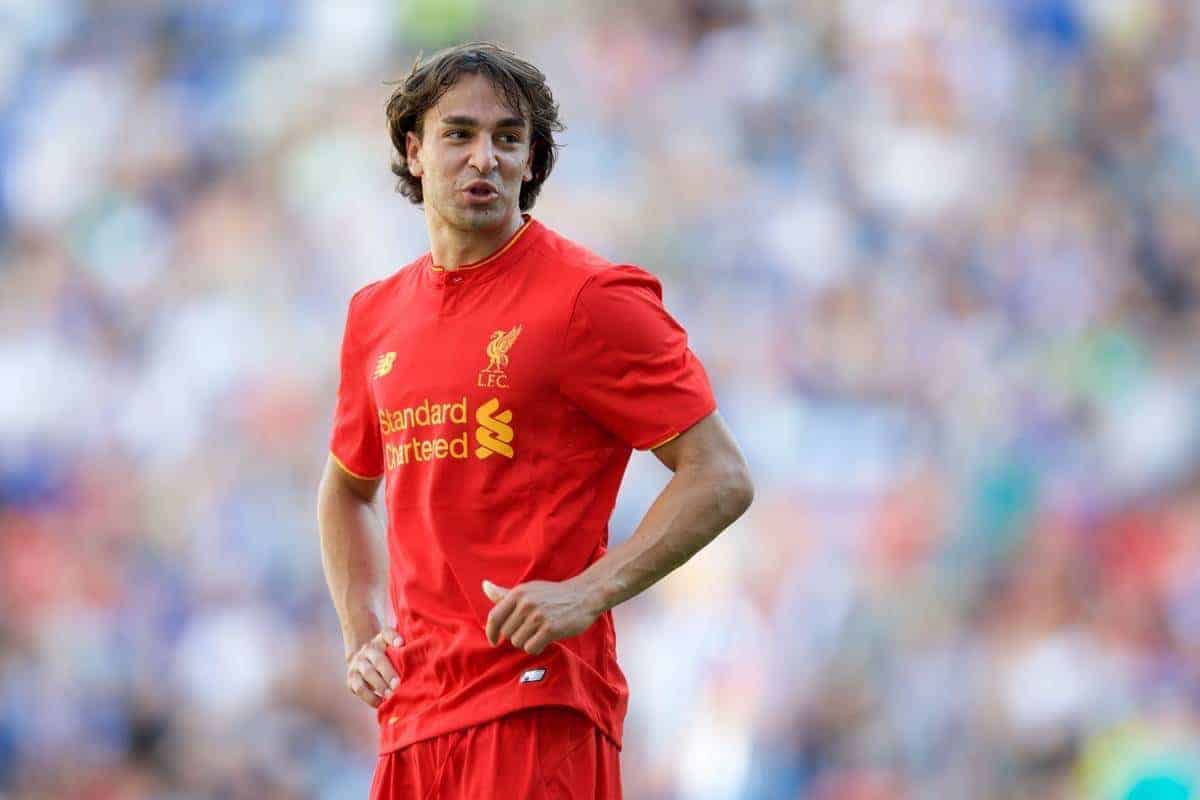 WIGAN, ENGLAND - Sunday, July 17, 2016: Liverpool's Lazar Markovic in action against Wigan Athletic during a pre-season friendly match at the DW Stadium. (Pic by David Rawcliffe/Propaganda)