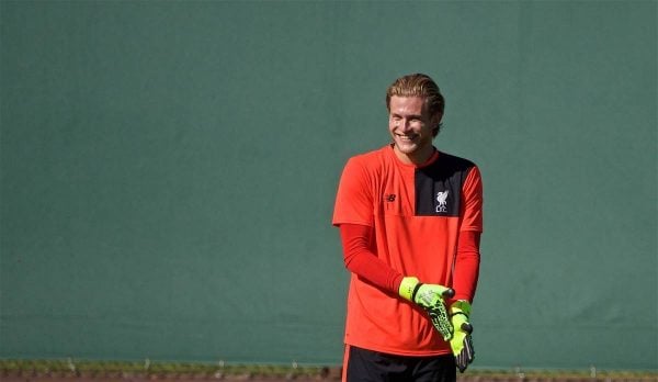 STANFORD, USA - Saturday, July 23, 2016: Liverpool's goalkeeper Loris Karius during a training session in the Laird Q. Cagan Stadium at Stanford University on day one of the club's USA Pre-season Tour. (Pic by David Rawcliffe/Propaganda)