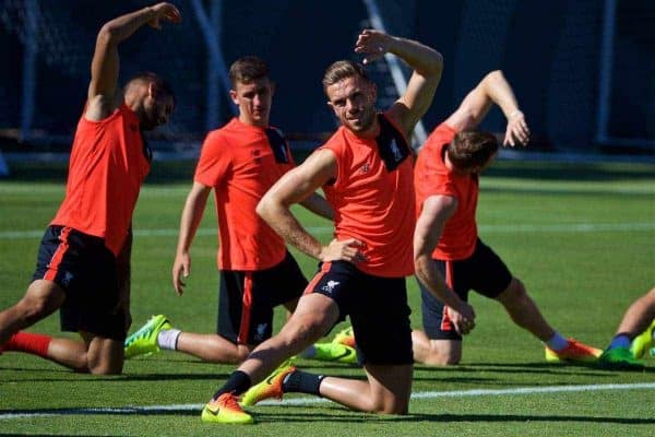 STANFORD, USA - Sunday, July 24, 2016: Liverpool's captain Jordan Henderson during a training session in the Laird Q. Cagan Stadium at Stanford University on day four of the club's USA Pre-season Tour. (Pic by David Rawcliffe/Propaganda)