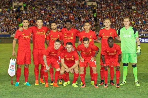 PASADENA, USA - Wednesday, July 27, 2016: Liverpool's xxxx in action against Chelsea during the International Champions Cup 2016 game on day seven of the club's USA Pre-season Tour at the Rose Bowl. (Pic by David Rawcliffe/Propaganda)