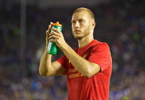 PASADENA, USA - Wednesday, July 27, 2016: Liverpool's Ragnar Klavan after the 1-0 defeat to Chelsea during the International Champions Cup 2016 game on day seven of the club's USA Pre-season Tour at the Rose Bowl. (Pic by David Rawcliffe/Propaganda)