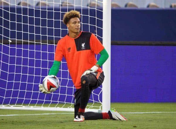 SANTA CLARA, USA - Friday, July 29, 2016: Liverpool's goalkeeper Shamal George during a training session ahead of the International Champions Cup 2016 game against AC Milan on day nine of the club's USA Pre-season Tour at the Levi's Stadium. (Pic by David Rawcliffe/Propaganda)