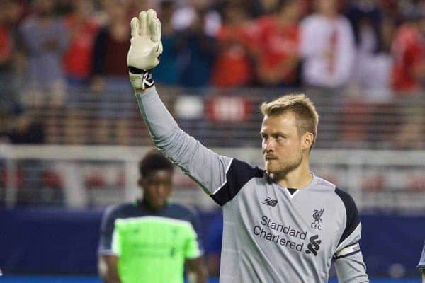 SANTA CLARA, USA - Saturday, July 30, 2016: Liverpool's goalkeeper Simon Mignolet after the 2-0 victory over AC Milan during the International Champions Cup 2016 game on day ten of the club's USA Pre-season Tour at the Levi's Stadium. (Pic by David Rawcliffe/Propaganda)