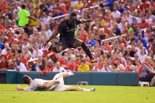 ST. LOUIS, USA - Monday, August 1, 2016: Liverpool's Sadio Mane in action against AS Roma during a pre-season friendly game on day twelve of the club's USA Pre-season Tour at the Busch Stadium. (Pic by David Rawcliffe/Propaganda)