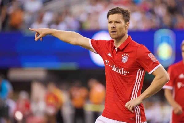 NEW JERSEY, USA - Wednesday, August 3, 2016: Bayern München's Xabi Alonso in action against Real Madrid during the International Champions Cup match at the Red Bull Arena. (Pic by David Rawcliffe/Propaganda)