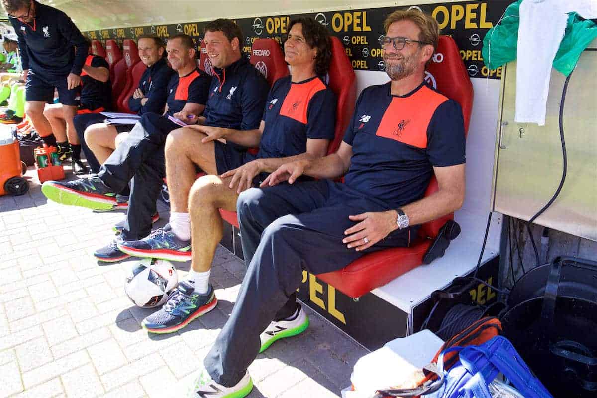 MAINZ, GERMANY - Sunday, August 7, 2016: Liverpool's manager Jürgen Klopp before a pre-season friendly match against his former club FSV Mainz 05 at the Opel Arena. (Pic by David Rawcliffe/Propaganda)