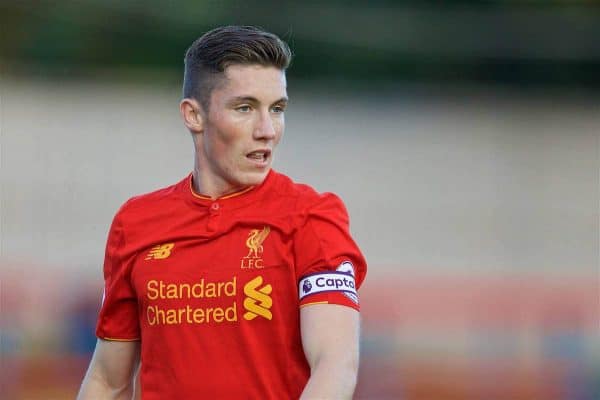 ALDERSHOT, ENGLAND - Monday, August 22, 2016: Liverpool's captain Harry Wilson in action against Chelsea during the FA Premier League 2 Under-23 match at the Recreation Ground. (Pic by David Rawcliffe/Propaganda)