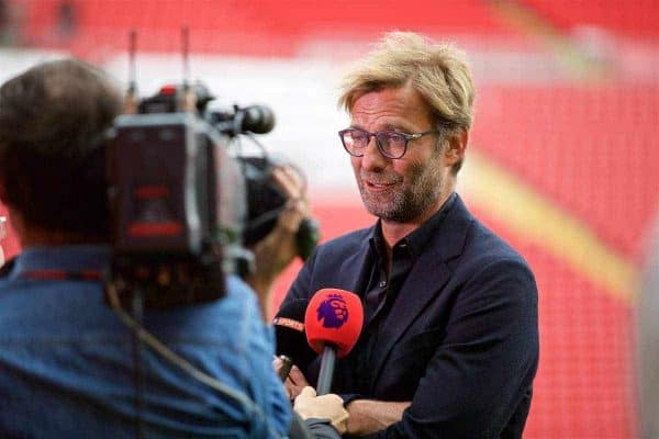 LIVERPOOL, ENGLAND - Friday, September 9, 2016: Liverpool's manager Jürgen Klopp during the Liverpool FC Main Stand opening event at Anfield. (Pic by David Rawcliffe/Propaganda)