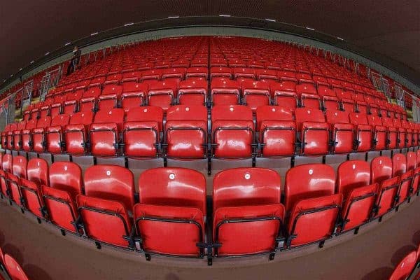 LIVERPOOL, ENGLAND - Friday, September 9, 2016: Seats in the upper tier of the new Main Stand during the Liverpool FC Main Stand opening event at Anfield. (Pic by David Rawcliffe/Propaganda)