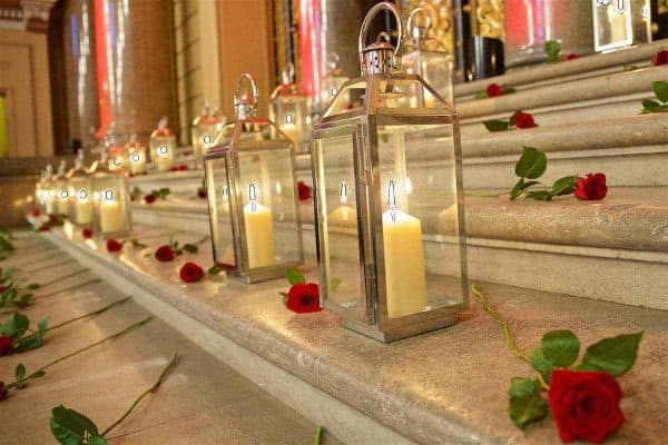 LIVERPOOL, ENGLAND - Thursday, September 22, 2016: Some of the 96 candles lit during a Conferment of the Freedom of the City of Liverpool for the 96 Victims of the Hillsborough Stadium Disaster at the St. George's Hall. (Pic by David Rawcliffe/Propaganda)