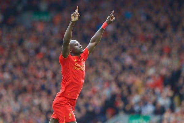 LIVERPOOL, ENGLAND - Saturday, September 24, 2016: Liverpool's Sadio Mane celebrates scoring the third goal against Hull City during the FA Premier League match at Anfield. (Pic by David Rawcliffe/Propaganda)