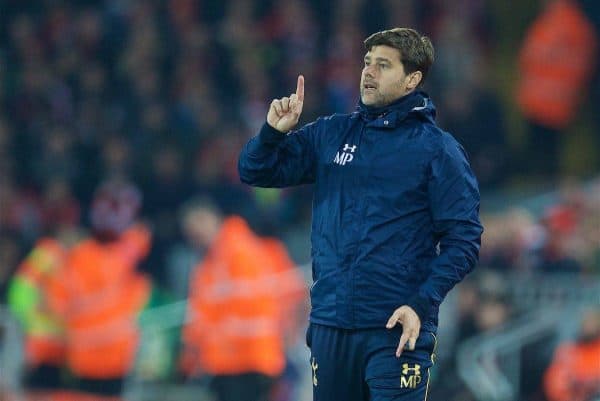 LIVERPOOL, ENGLAND - Tuesday, October 25, 2016: Tottenham Hotspur's manager Mauricio Pochettino during the Football League Cup 4th Round match against Liverpool at Anfield. (Pic by David Rawcliffe/Propaganda)