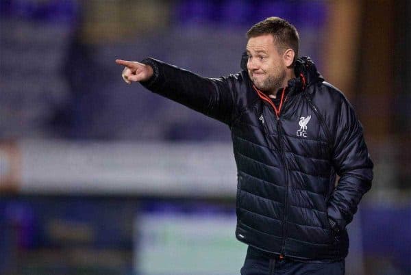 BIRKENHEAD, ENGLAND - Wednesday, November 2, 2016: Liverpool's manager Michael Beale during the Premier League International Cup match against FC Porto at Prenton Park. (Pic by David Rawcliffe/Propaganda)