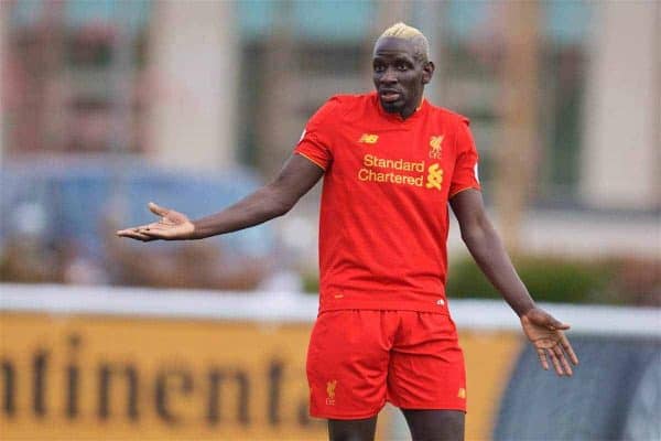 BURTON-UPON-TRENT, ENGLAND - Saturday, December 3, 2016: Liverpool's Mamadou Sakho, with dyed blonde hair, in action against Leicester City during the Premier League International Cup match at St. George's Park. (Pic by David Rawcliffe/Propaganda)
