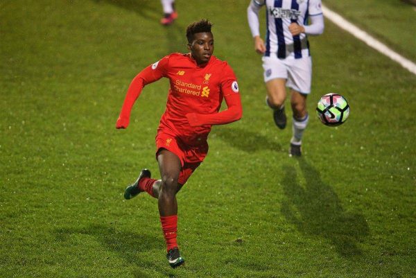 BIRKENHEAD, ENGLAND - Tuesday, December 6, 2016: Liverpool's Sheyi Ojo the FA Premier League Cup match at Prenton Park. (Pic by David Rawcliffe/Propaganda)