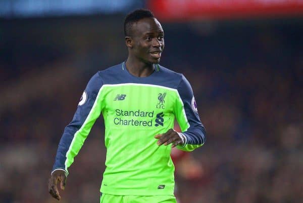 MIDDLESBROUGH, ENGLAND - Wednesday, December 14, 2016: Liverpool's Sadio Mane in action against Middlesbrough during the FA Premier League match at the Riverside Stadium. (Pic by David Rawcliffe/Propaganda)