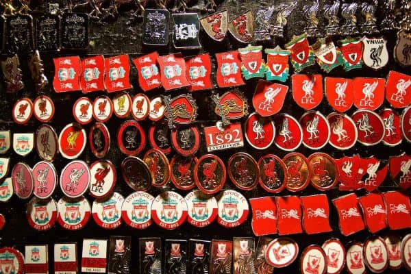 Pin badges at Anfield. General (Pic by David Rawcliffe/Propaganda)